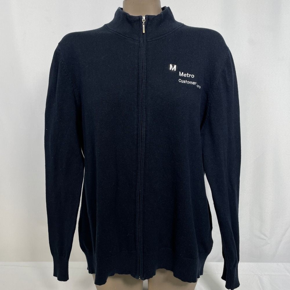 Los Angeles Metro Customer Care Blue Employee Full Zip Sweatshirt Women's LARGE